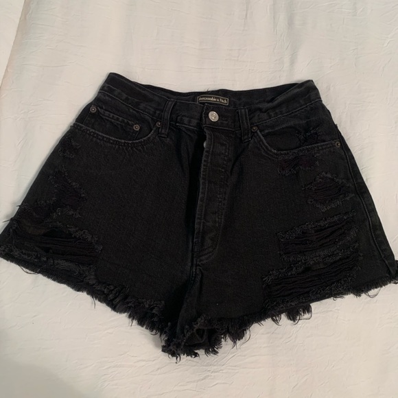 Abercrombie & Fitch Pants - Abercrombie & Fitch Black High Rise Denim Short